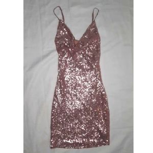 Fashion Nova Pink Sequin Mini Dress